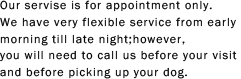 Pick up and keep it is by appointment onlyBecause it has become, Please book your visit time in advance. Individually from early morning until late at night We will respond.
